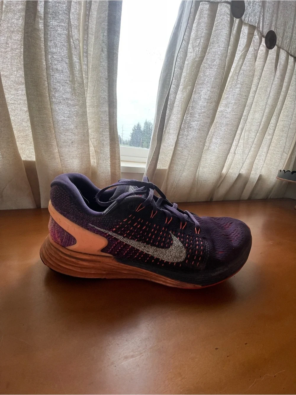 Nike Purple and Pink Training Shoe with Silver Swoosh